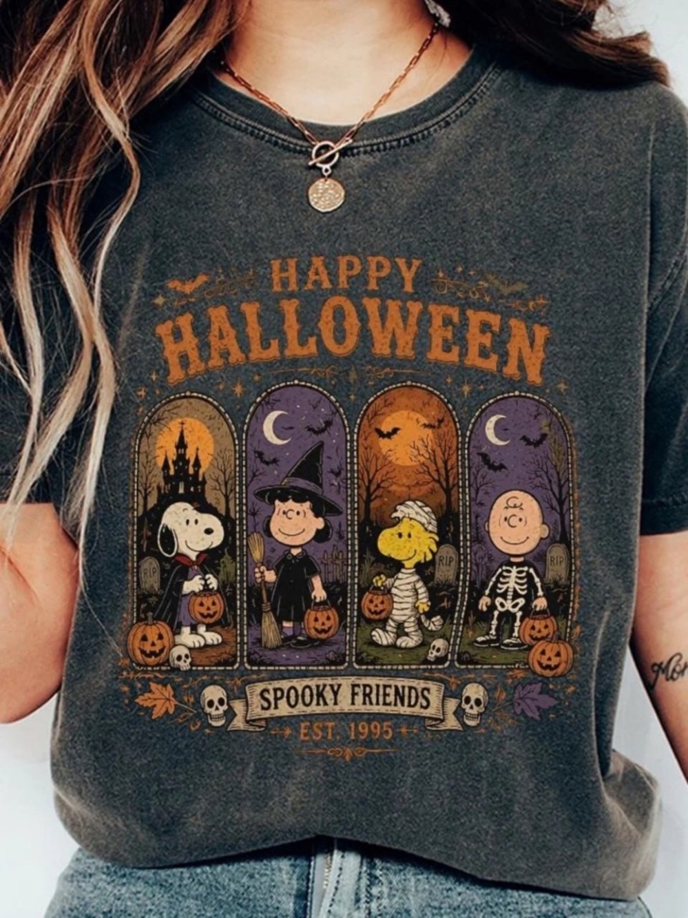 Comfort Colors Pepper Halloween Snoopy & Friends Graphic Tee